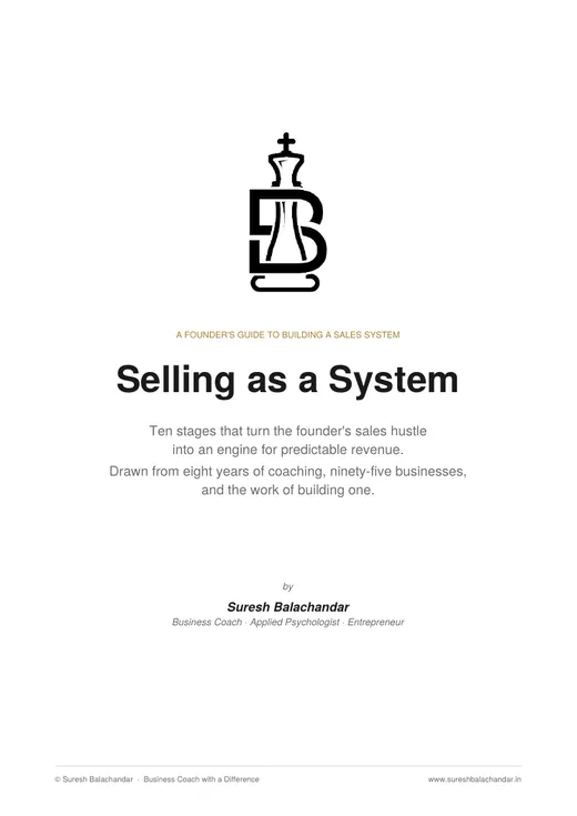 The first page of Selling as a System
