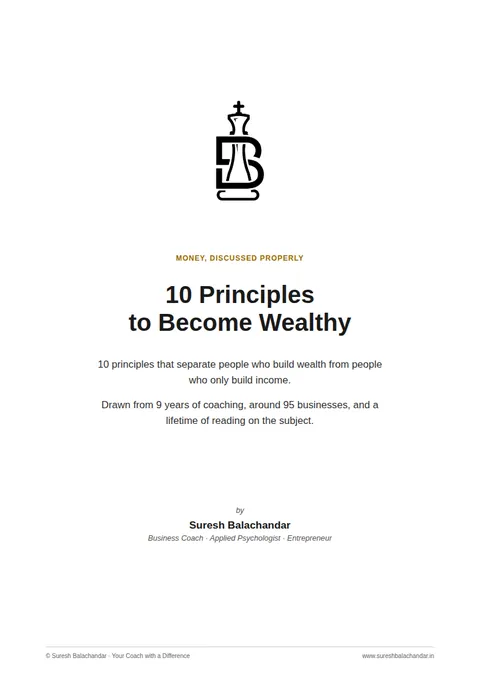 The first page of 10 Principles to Become Wealthy